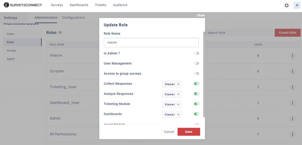 You can manage roles and create new roles with access to certain features
